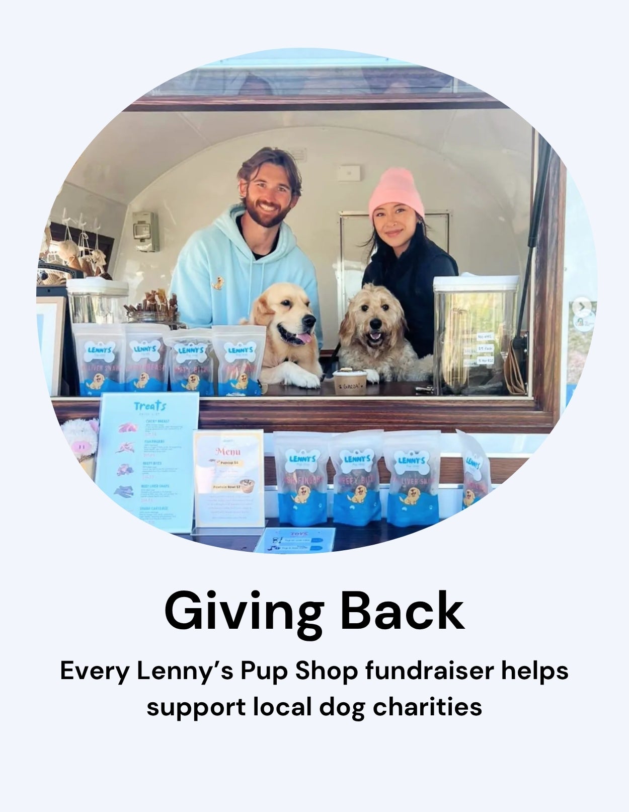 giving back Lenny's Pup shop